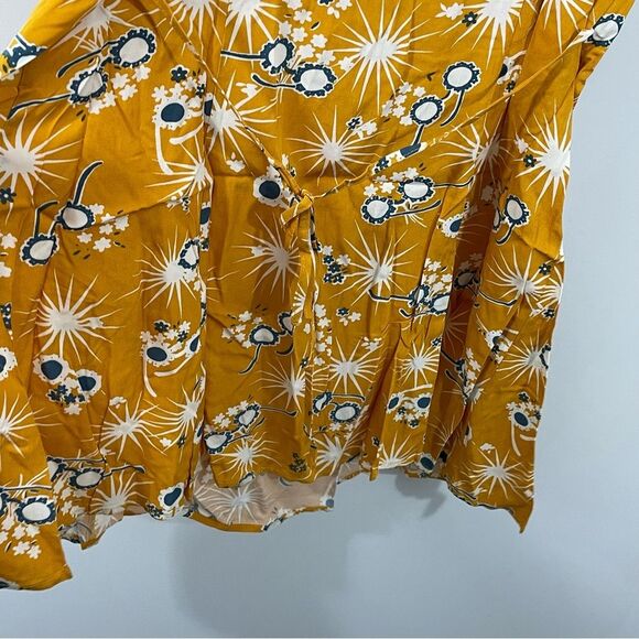 NWT ModCloth On Cloud Nineties Yellow Printed Shift Mini Dress Size LARGE - Picture 7 of 11